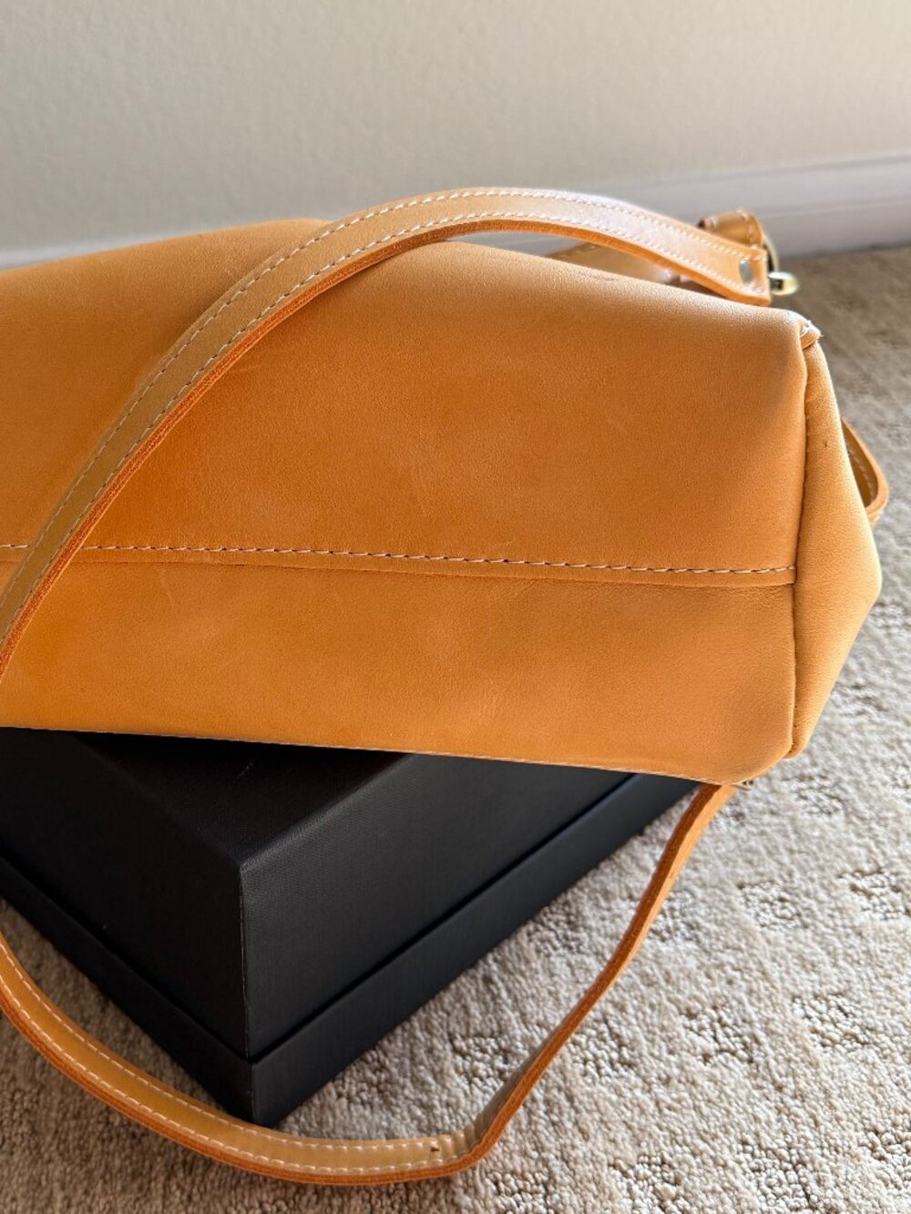 Portland Leather Goods Triangle Shoulder Bag Sunflower Yellow - Picture 3 of 11